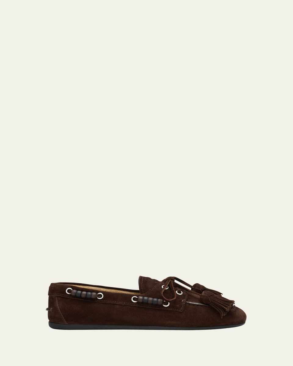 Suede Tassel Boat Loafers
